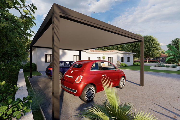 Carport panneaux occultants MSB M130 ombrière pour voiture